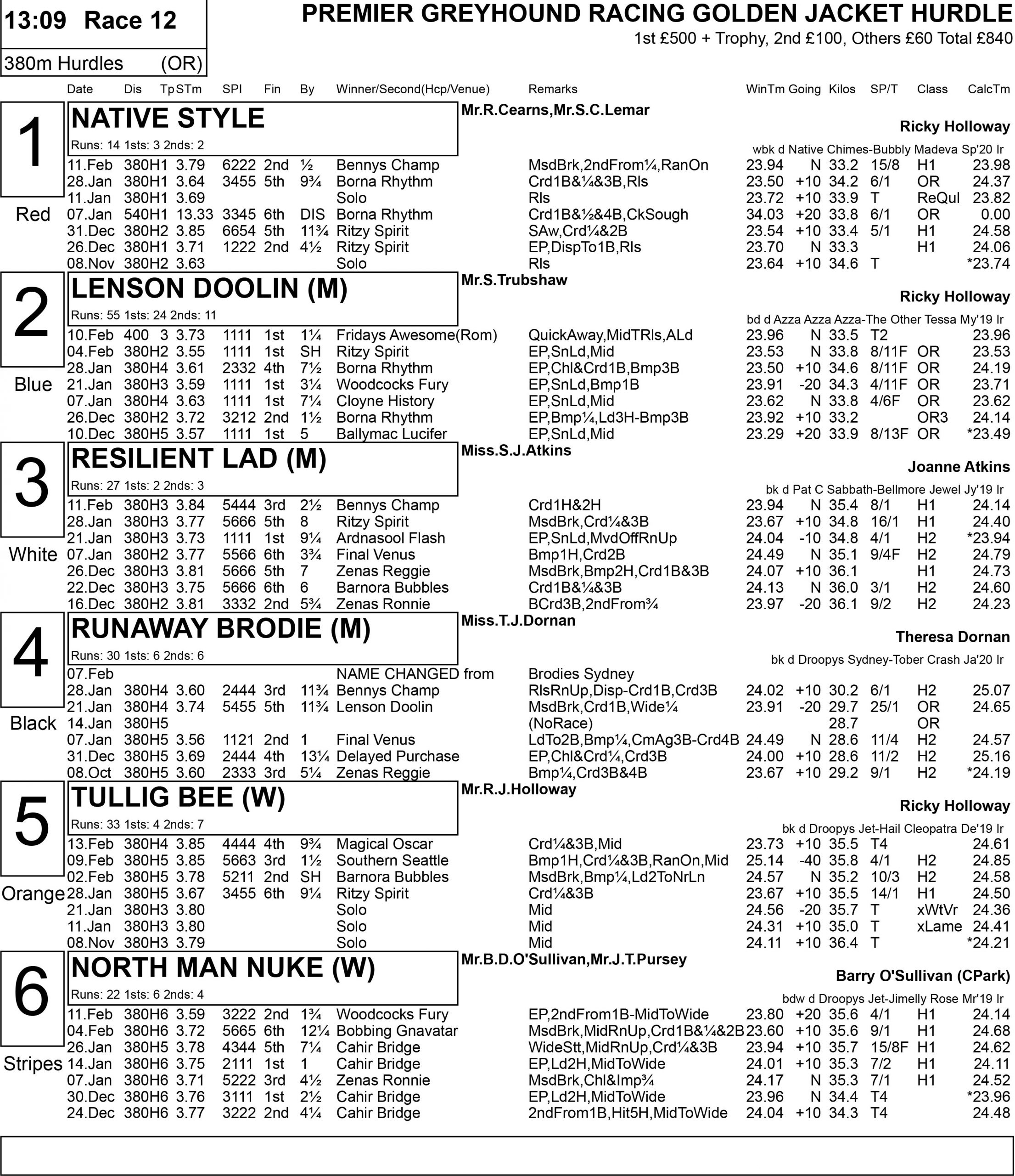 GOLDEN JACKET PREVIEW Greyhound Star News from the Greyhound Industry
